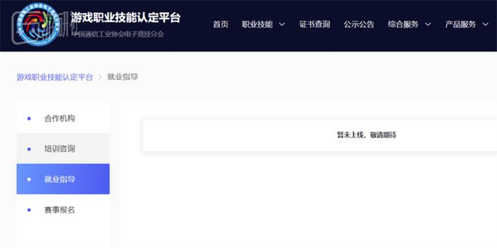 由中国通信工业协会电子竞技分会指导开发的游戏职业技能认定考试平台正式上线