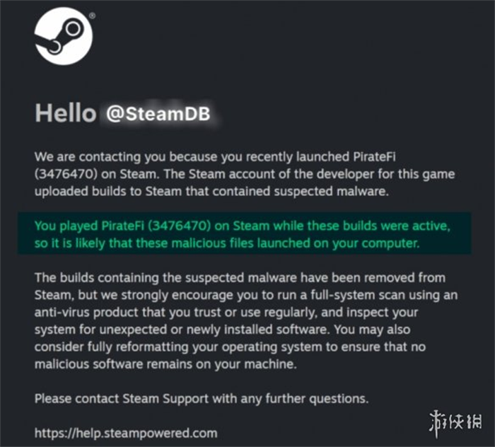 Steam免费游戏《PirateFi》，游戏被植入恶意软件，导致玩家浏览器cookie被窃取、账户被盗