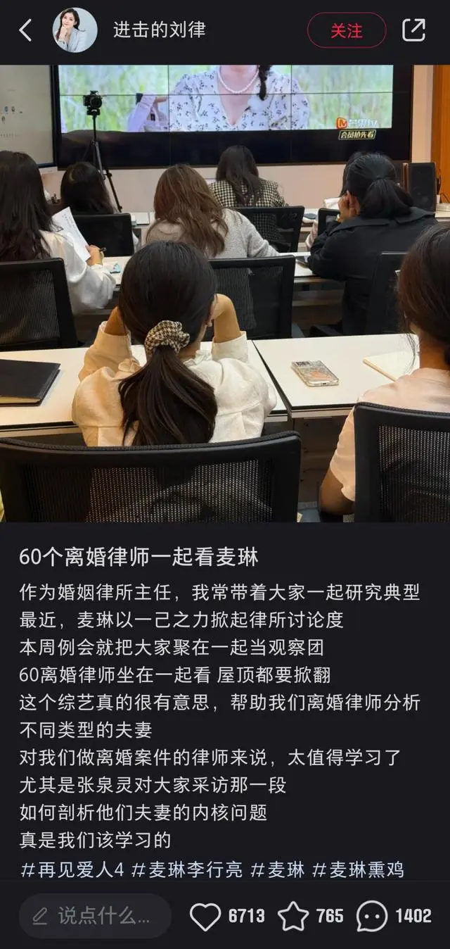 60个离婚律师把麦琳当典型研讨，“她像很多来咨询的客户”