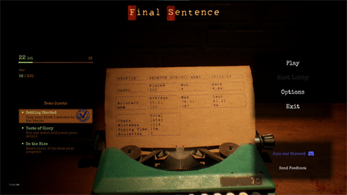 独立游戏《Final Sentence》试玩版已在Steam平台开始发放